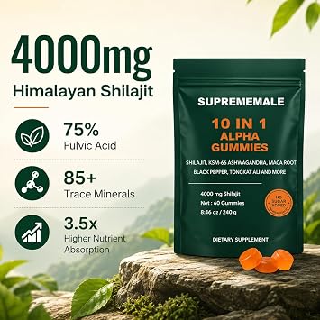 SupremeMale 10 in 1 Alpha Gummies, 4000 mg for Men(1)