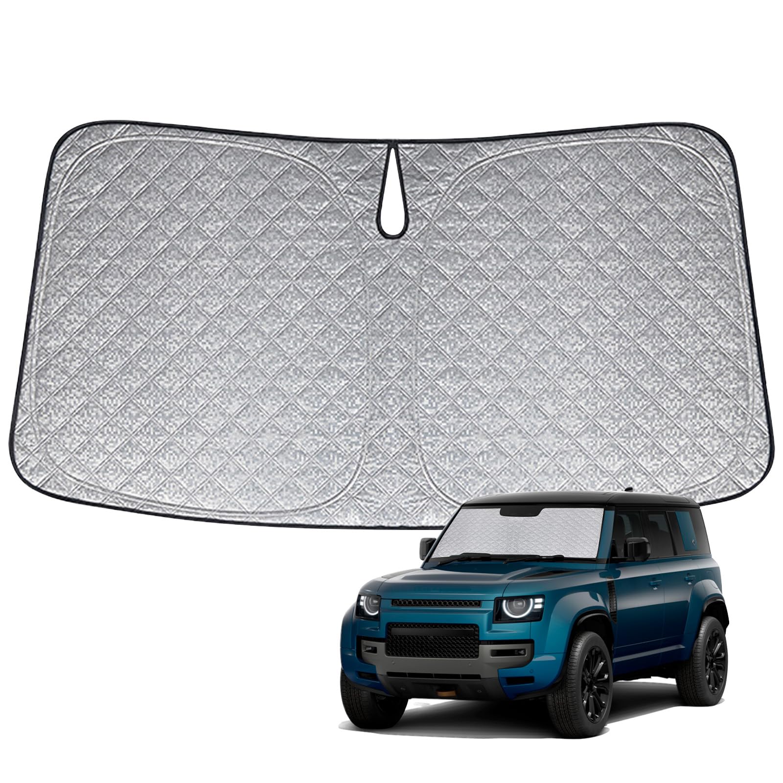 Parasol de Ventana Delantera Compatible con Range Rover Defender 2020-2026, Parasol para Parabrisas de Coche en el Interior Plegable, Protección UV Reflectante