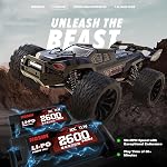 Hosim Mini 1/8 RC Car for Adults Fast 80+KPH, Vortan Electric RTR Brushless RC Cars All Terrain 4WD Off Road Hobby RC Car Waterproof Remote Control Car for Snow/Sand/Beach Toy Gift with 3S Battery