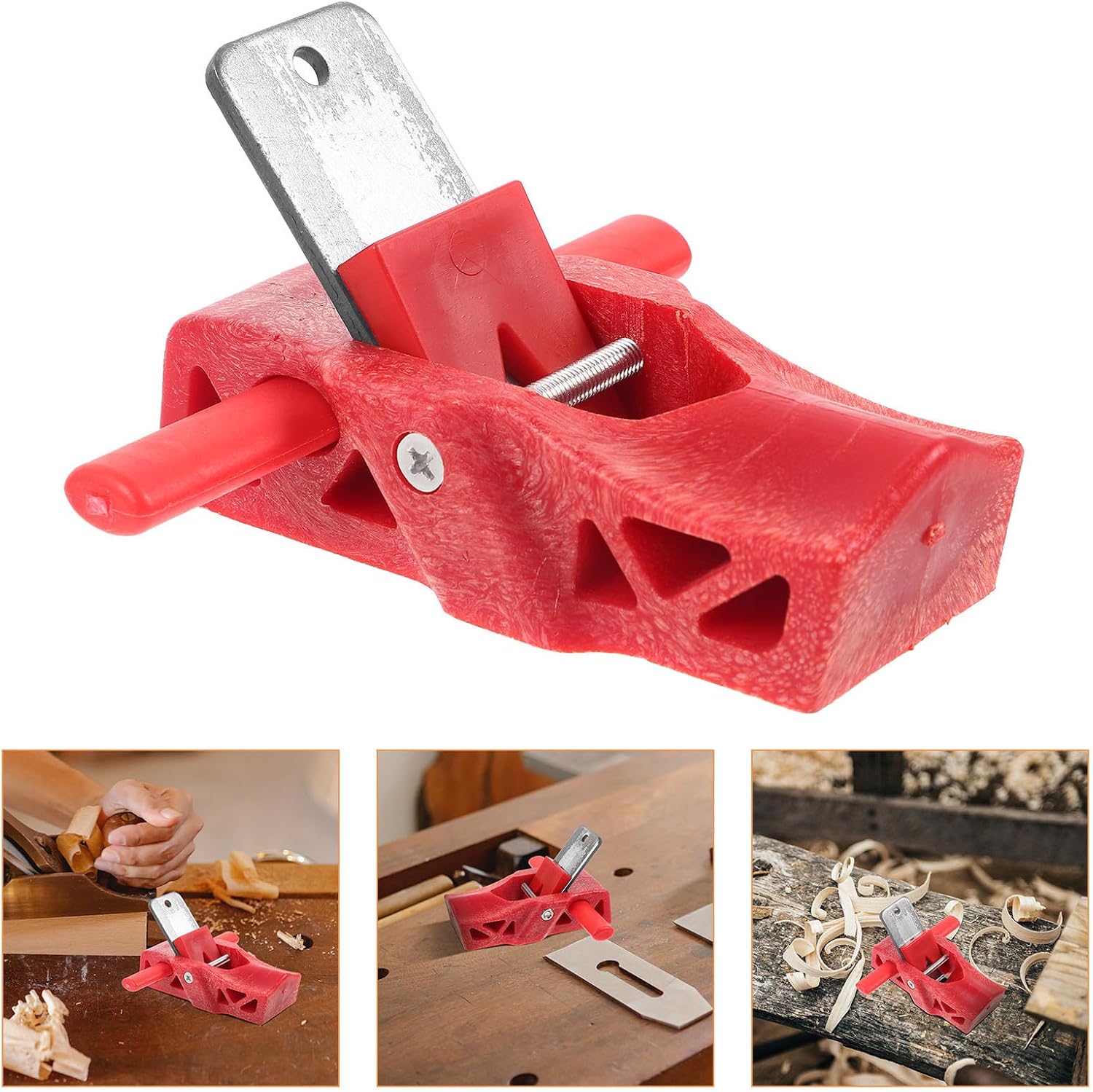 Mini Hand Planer Tool for Woodworking with Comfortable Grip and Professional Finish, Small Red Wood Planer Tool Made of Sturdy Pp Material for Precise Trimming and Smoothing