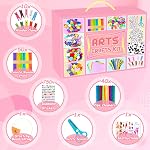 2000 PCS Fournitures d'artisanat pour enfants All-in-1 Kit d'artisanat avec nettoyage de tuyaux Ensemble de boîte d'embarcation DIY Artisanat fournitures scolaires jouets cadeaux pour les filles garçons 4-6 ans, 6-8, 8-12 ans, rose