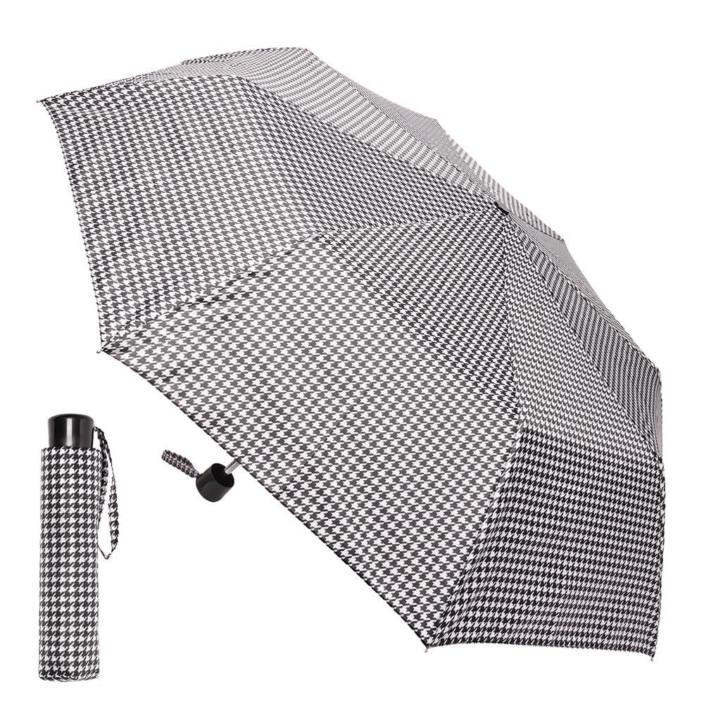 A2Z Ladies Supermini Umbrella Waterproof Wind Sun Protect Compact Soft Gip Dogtooth Black Daisy Leaf Print Lightweight Portable Heavy Rainfall Streets Travel Canopy Brolly
