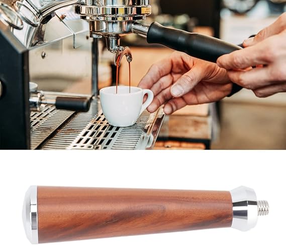 M10 Bottomless Portafilter Coffee Portafilter Handle Coffee Brewer Handle Solid Wooden Coffee Filter Handle Espresso Machine Wood Handle Coffee Maker Replacement Handle