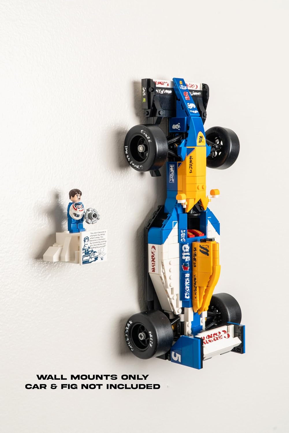 Wall Mount for LEGO Icons Williams Racing FW14B & Nigel Mansell-10353 with Minifigure Podium & Name Placard Display (Car & Set NOT Included) image 3