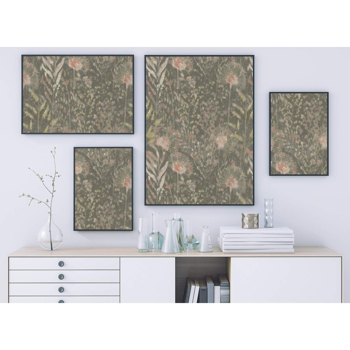 RoomMates RMK11742WP Dandelion RMK1174, Taupe/Pink, 20.5" x 198", 52 x 503 cm - Image 3