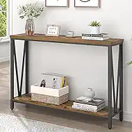 EXCEFUR Entryway Table, Narrow Sofa Console Tables Behind Couch, Modern Entry Table for Hallway Entrance Living Room, Rustic Brown