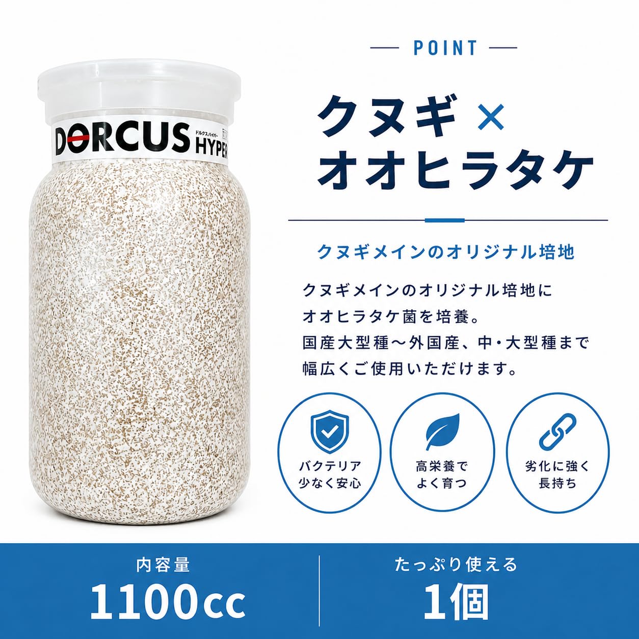 Amazon | DORCUS 菌糸ビン オオヒラ茸菌 1100cc クワガタ幼虫用