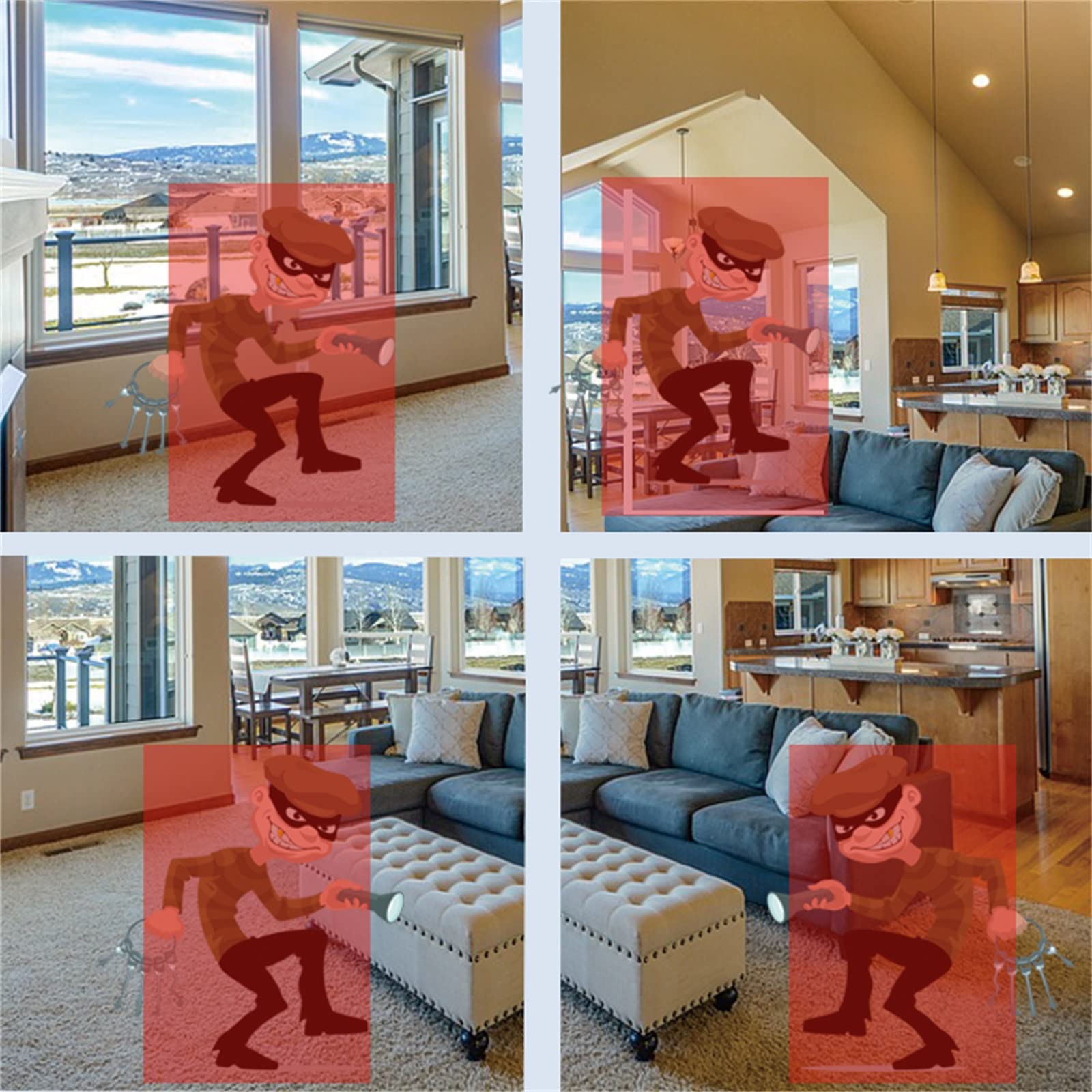 CaméRa De SéCurité Sans Fil Wifi Ampoule CaméRa, CaméRa De Surveillance DôMe Hd Vision Nocturne CaméRa De Prise De LumièRe, 1080p 360 DegréS CaméRa Sans Fil De SéCurité à Domicile Intelligente (2 PCS)