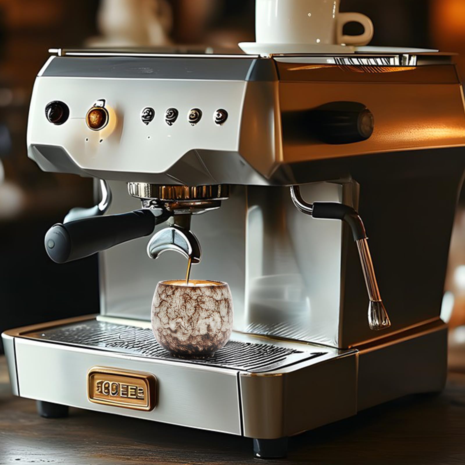 Espressokopjes, 5 x 110 ml mini-espressokopjes, dikwandige keramische koffiekopjes, keramische koffiekopjes, cadeau in modern design, vaatwasmachinebestendig, voor mokka, macchiato, thee