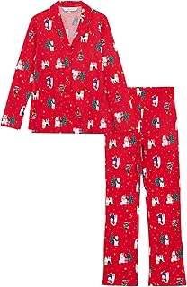 LC WAIKIKI Collared Neck Christmas Themed Women's Pyjama SetRed Printed
