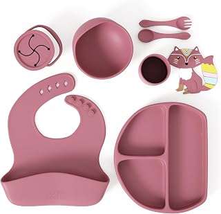 Feeding Essentials in Turkish Pink Color for Baby Girls with Led Weaning Suppliers (10 Piece Set)
