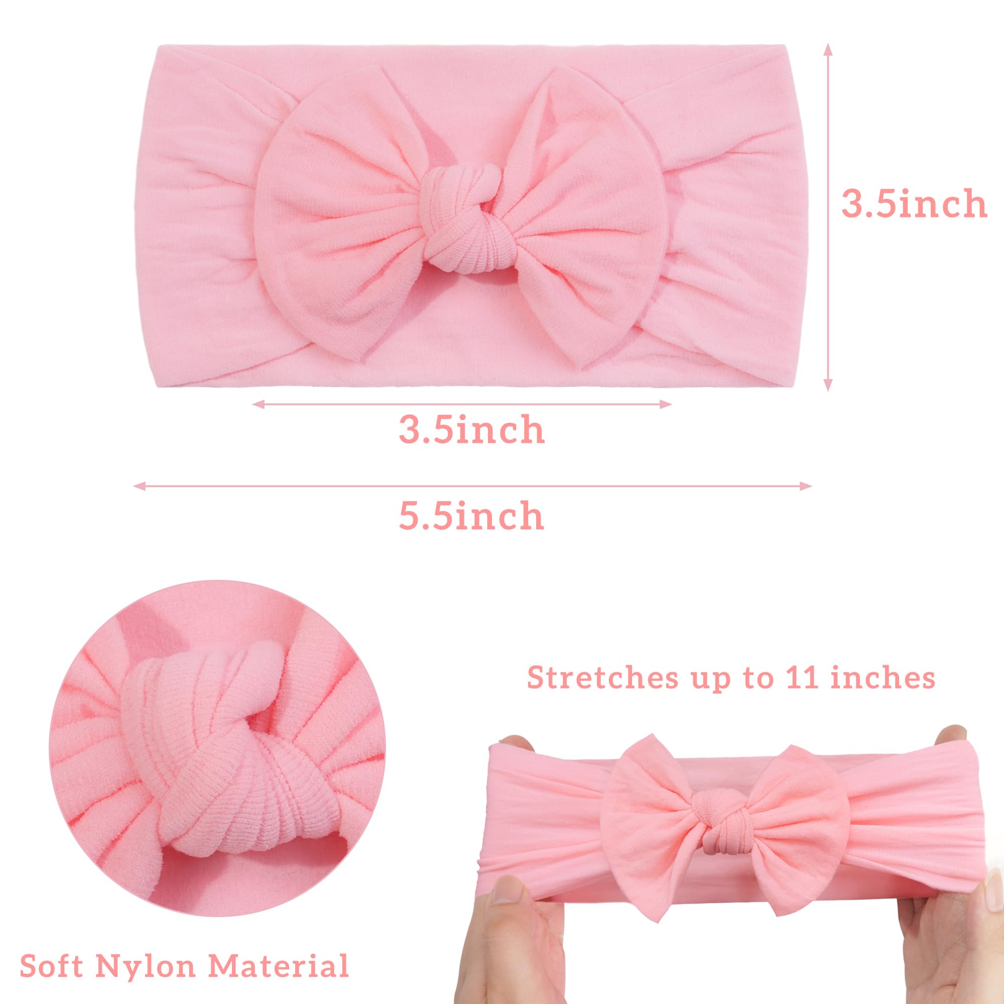 Baby Girls 15,2 cm Big fiocchi per capelli fasce, mix color 15,2 cm Bow Hair Hoops Headbands Turban Annodato per neonati e bambini