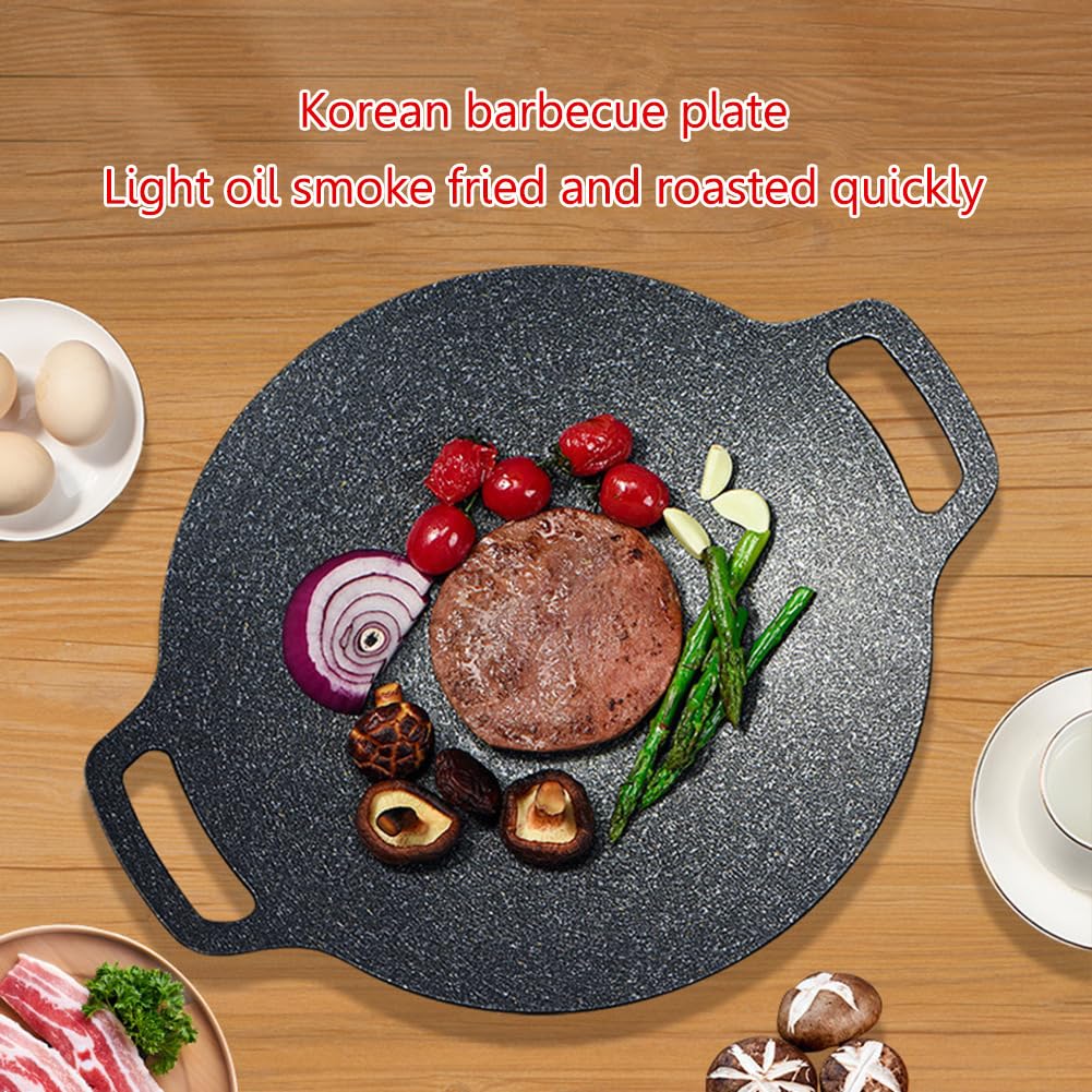 VBM Korean Style Non-Stick Plate Omelette Pan, Teppanyaki Fry Pan Good Heat Insulation Frying Pan High Strength Solid Aluminum Multi Purpose Pan with Wooden Handle 4