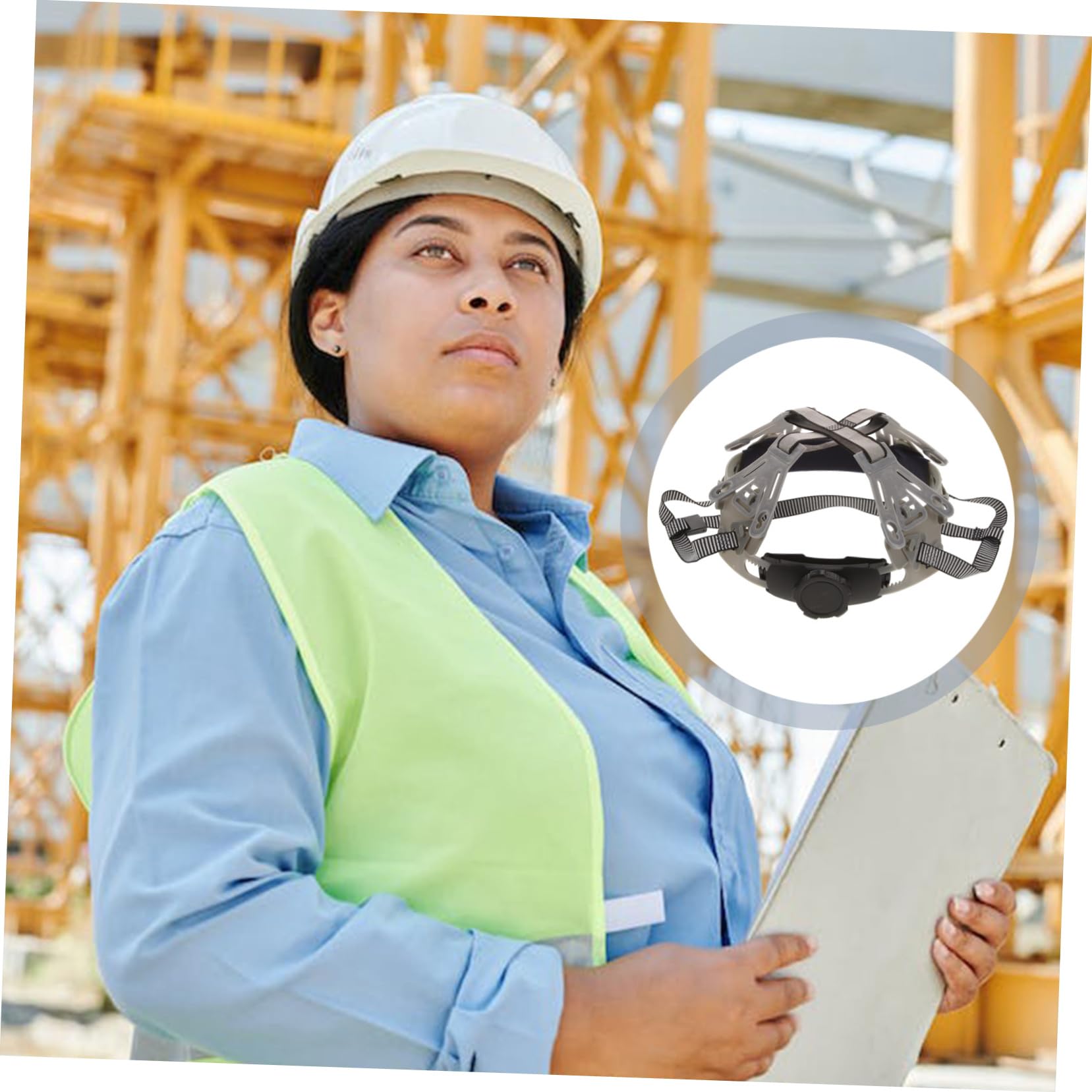 Lurrose Forro del Casco construccion Casco de Seguridad Forro de Casco Barbilla de Casco Universal Duro Accesorio de Hardhat reemplazo de la suspensión del Casco el plastico Grey
