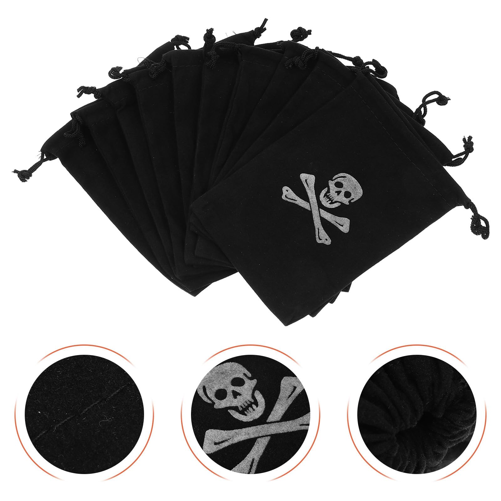 Süßigkeitenbeutel 10 Stück Schwarz Polyester für Halloweenparty