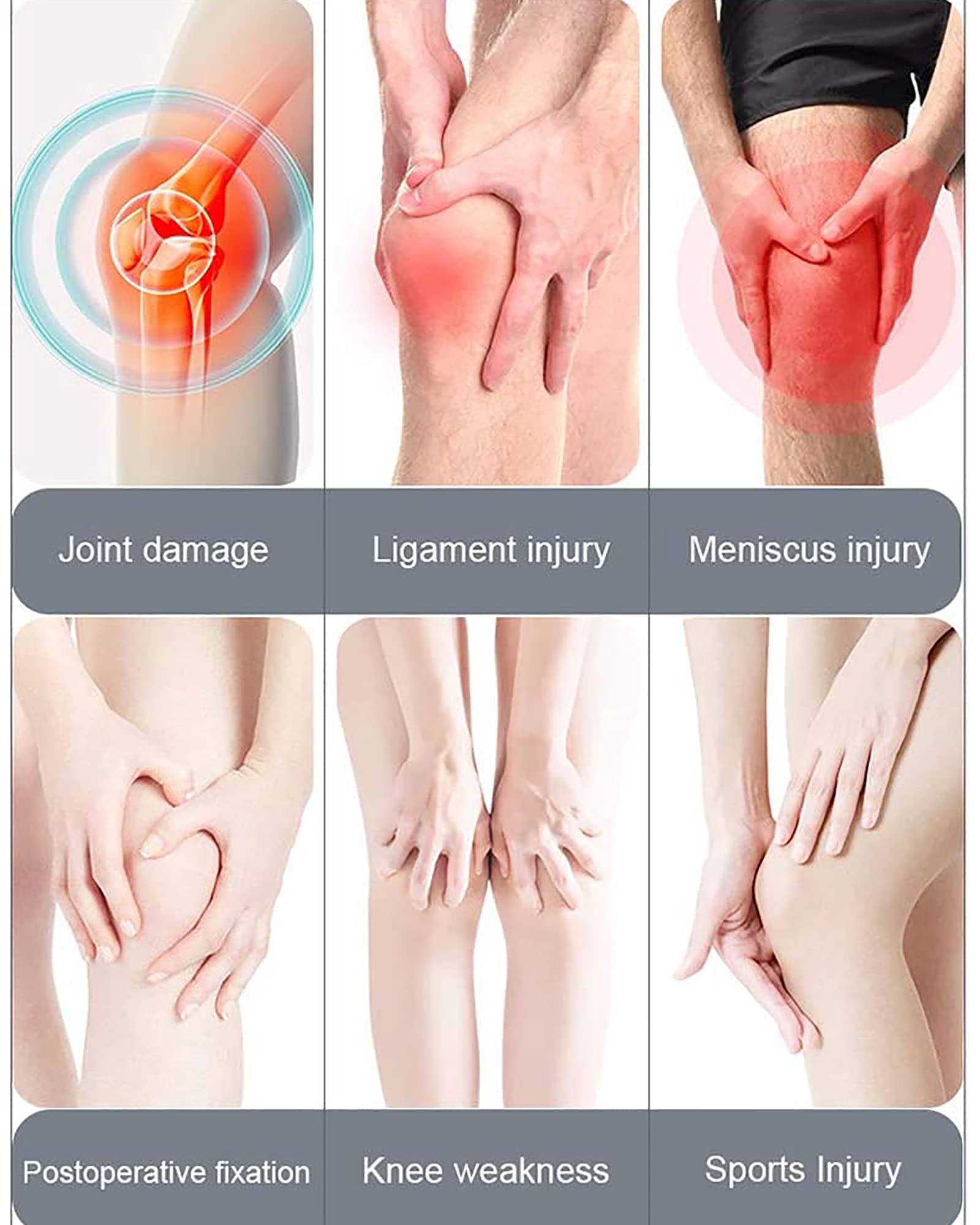 Ortesi del ginocchio Regolabile Staffa di fissaggio dell'articolazione del ginocchio articolata Stabilizzatore per gambe in lega di alluminio Dispositivo di allenamento per il recupero di infortuni