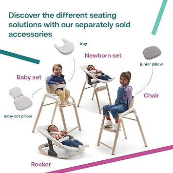 Bugaboo Giraffe Rocker Frame Wooden Bouncer Base for Newborn Set | FSC certified beechwood, converts newborn seat to rocker, portable design, baby rocking accessory