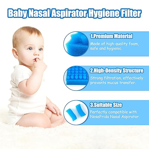 Miniatura 3 de Filtros de higiene de aspirador nasal 200 unidades repuesto para filtros de aspirador nasal NoseFrida seguros para el medio ambiente sin BPA