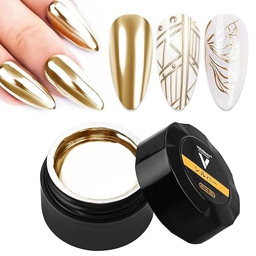 Gold Metallic Painting Gel Mirror Painted Gel Polish 3D Metal