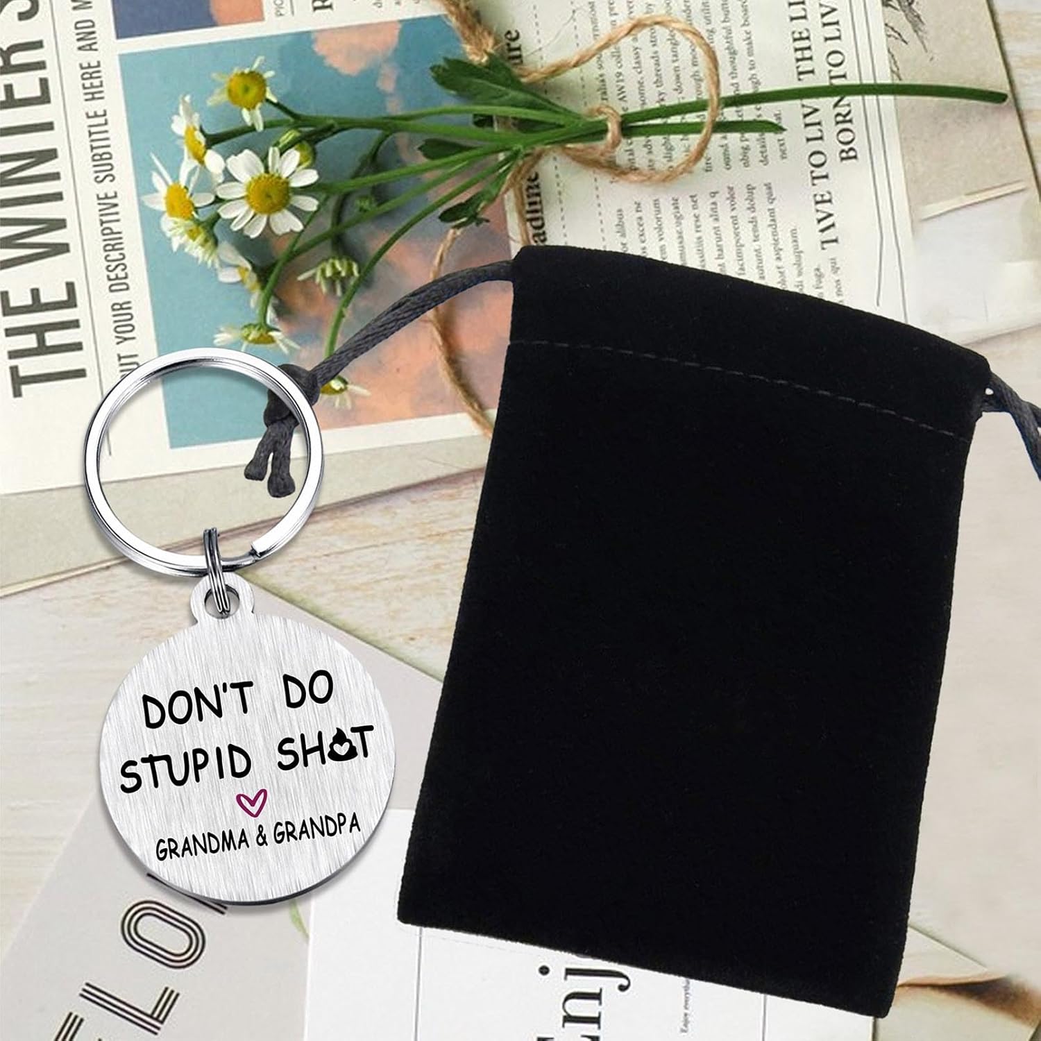 Viayen Funny Gaga Gifts Love Grandpa And Grandma Keychain Gifts for Grandson and Granddaughter - Image 6