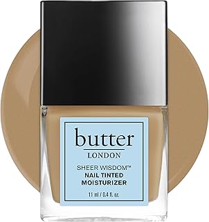 butter LONDON Nail Strengthener for Damaged Nails, Sheer Wisdom Nail Tinted Moisturizer - Nail Hardener for Stronger & Healthier Nail Beds - Nail Strengthening Polish Nail Care Products