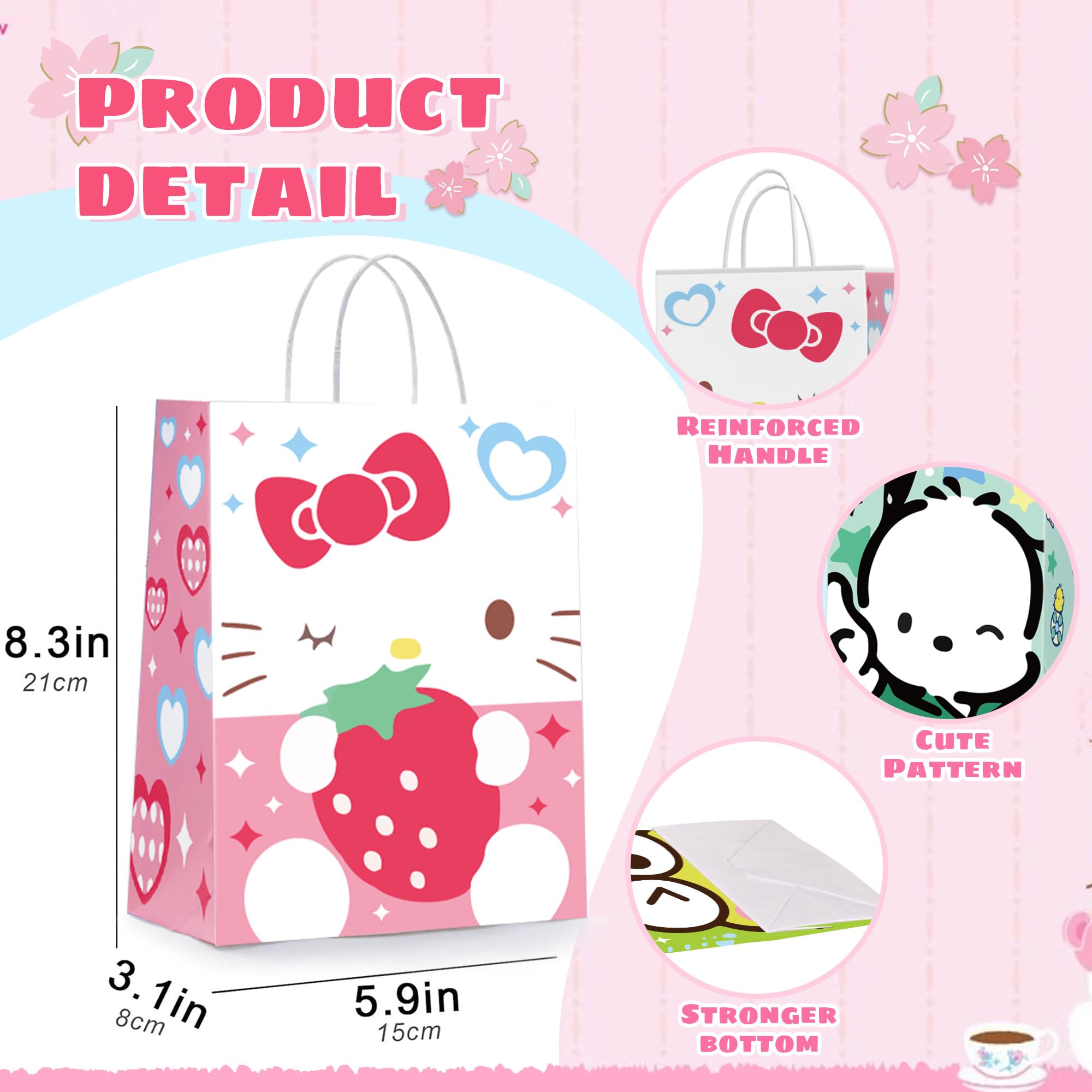 24 bolsas de regalo de fiesta, bolsas de regalo de fiesta, suministros de fiesta de cumpleaños, bolsas de regalo de papel kraft con asas, bolsas de regalo de fiesta para decoración de cumpleaños de