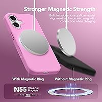 Vista 443 de GONEZ Funda de silicona para iPhone 15 Pro Max, compatible con Magsafe, protector de cámara + protector de pantalla, forro de microfibra suave Negro