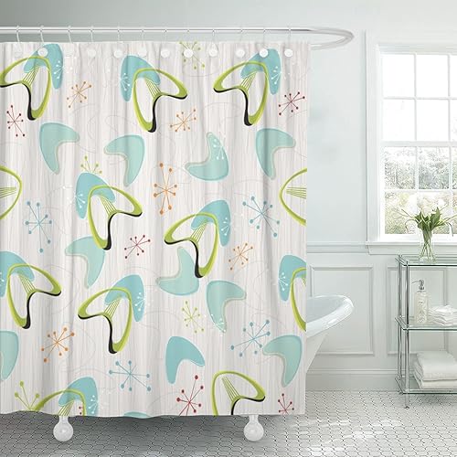 Retro Modern Shower Curtains Amazon Com
