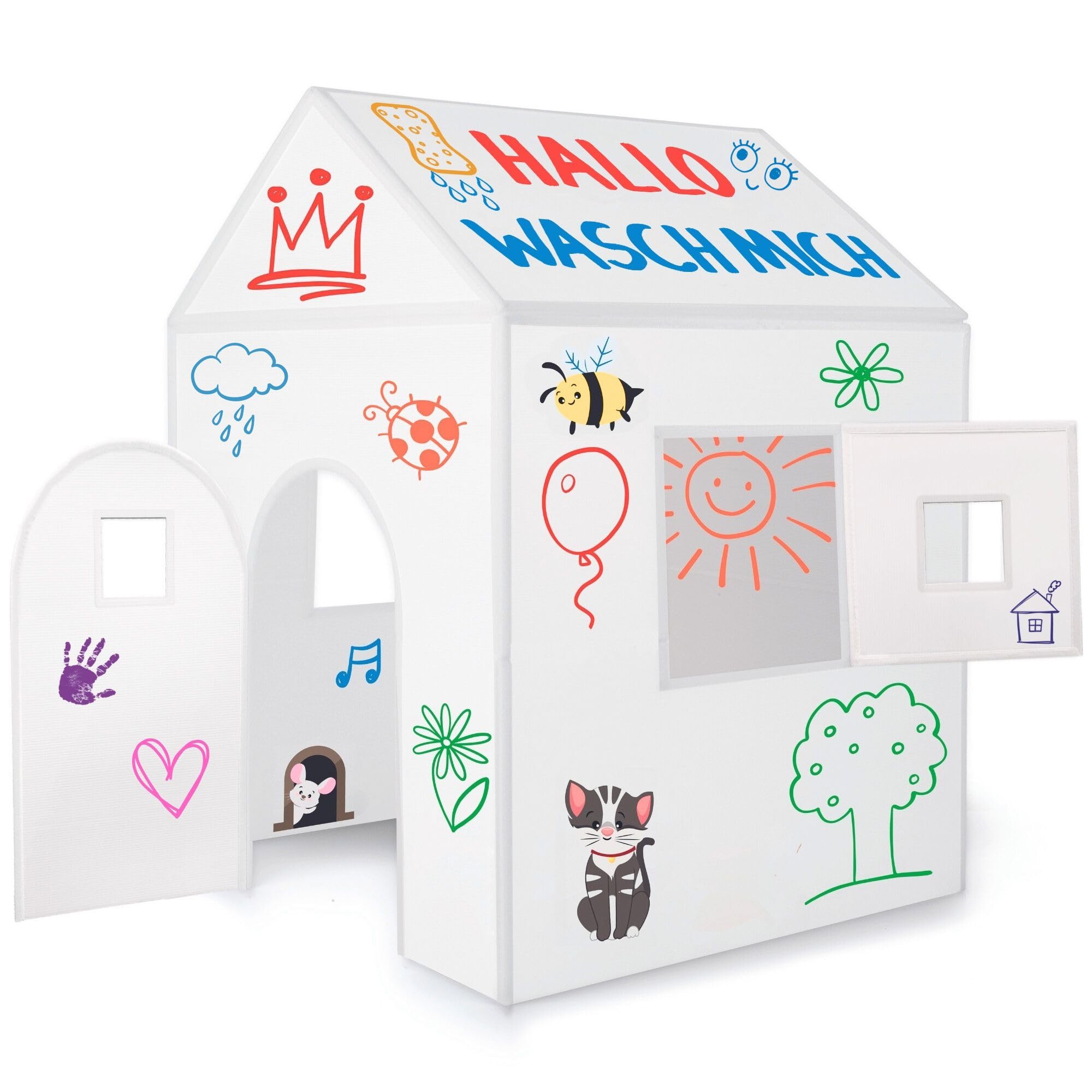 Imagine Playhouse Spielhaus Kinder Indoor Outdoor mit Stiften Aufkleber Montessori Spielzeug ab 3 Jahre