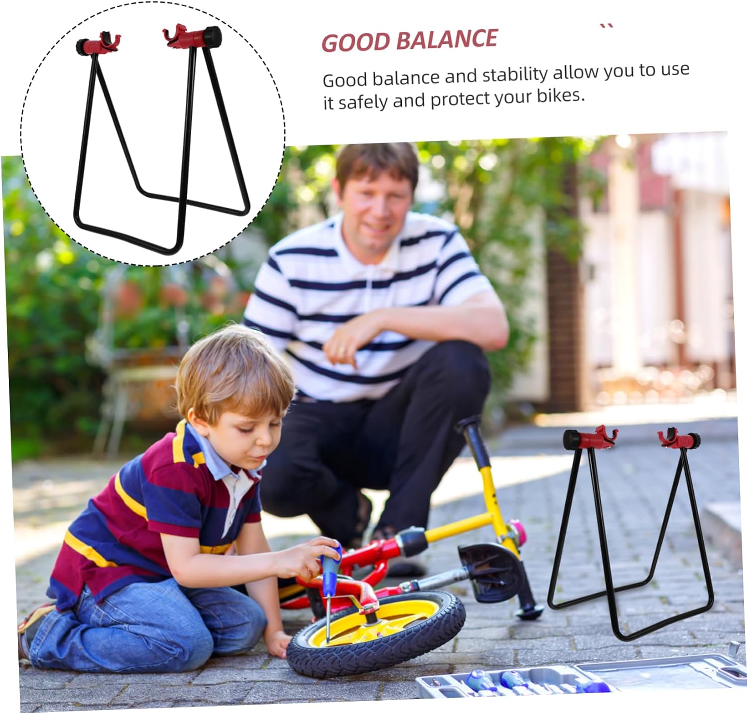 Convenient Folding Cycle Storage Rack Bike Stand High Bearing Capacity for Use for Mountain and Road