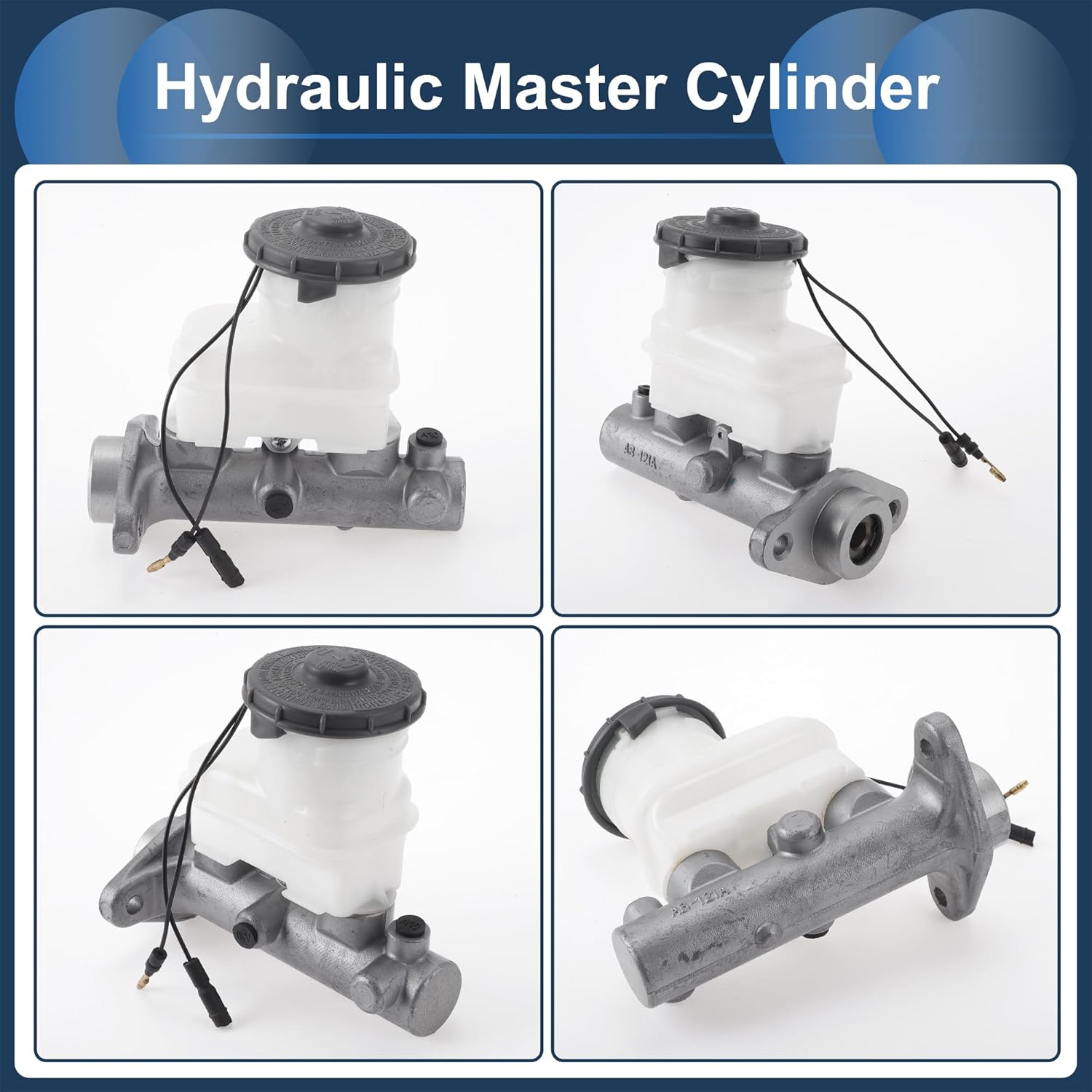 Brake Master Cylinder Reservoir No.46100SO4A01 for Honda Civic 1996-2000 Hydraulic Master Cylinder Silver Tone,White Aluminum Alloy,Plastic 1 Pc