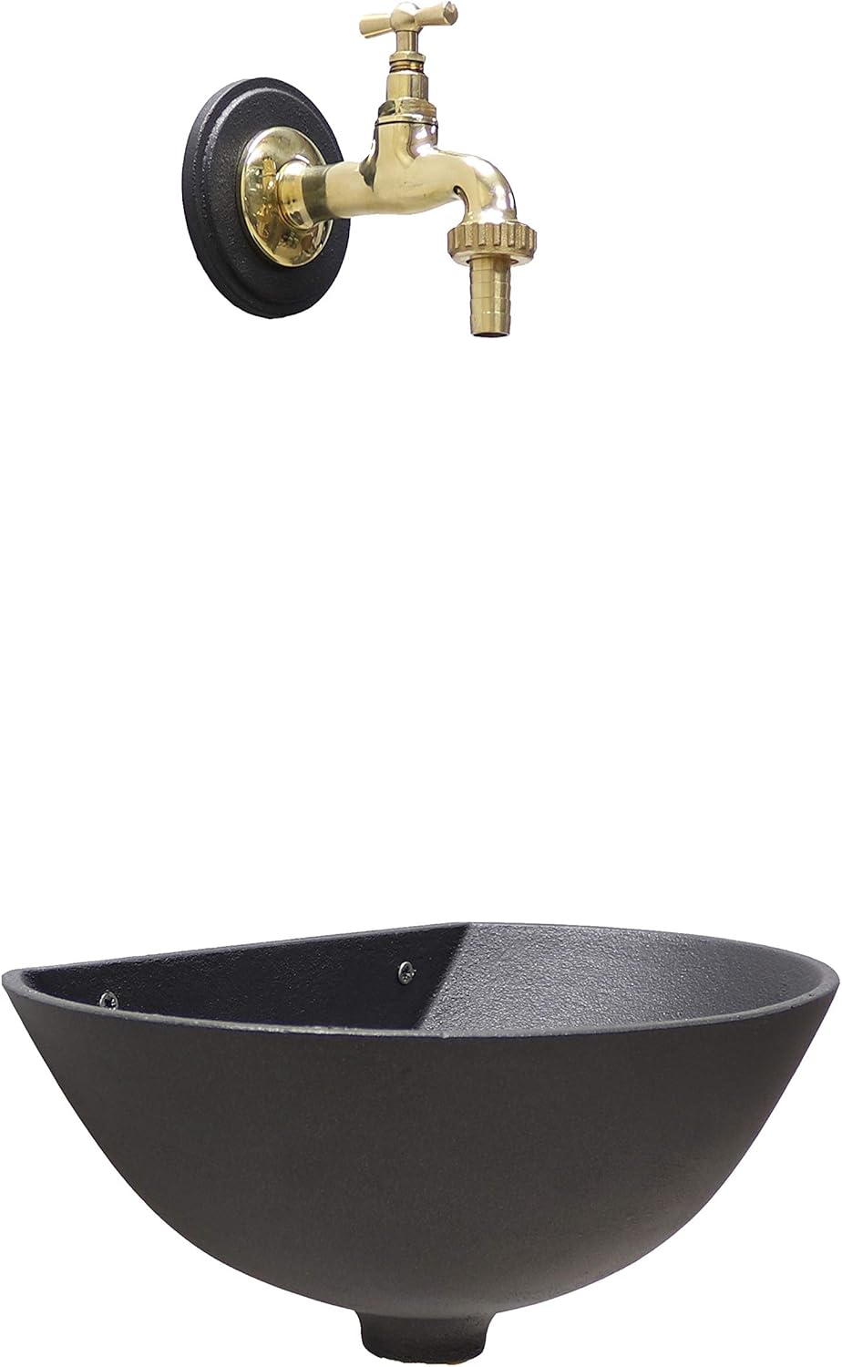 FONDERIA BONGIOVANNI Liberty Wall Fountain for Home and Garden with Brass Tap and Siphon of Choice of Brass (Chrome