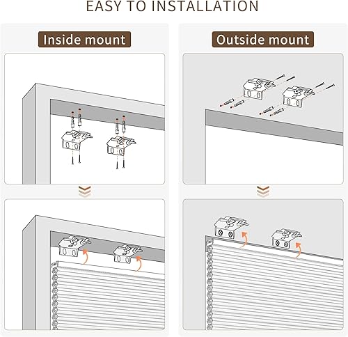 Miniatura 7 de Jubee Persiana celular motorizada persianas 100  opacas batería inferior recargable persianas inalámbricas con control remoto persianas de panal de