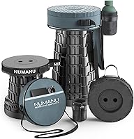 NUMANU 2025 Upgraded Collapsible Stool with 3IN1 Cushion Bag - 2.5-18" Adjustable, 620lbs Capacity, Portable Telescoping Camping Seat for Adults (Round)