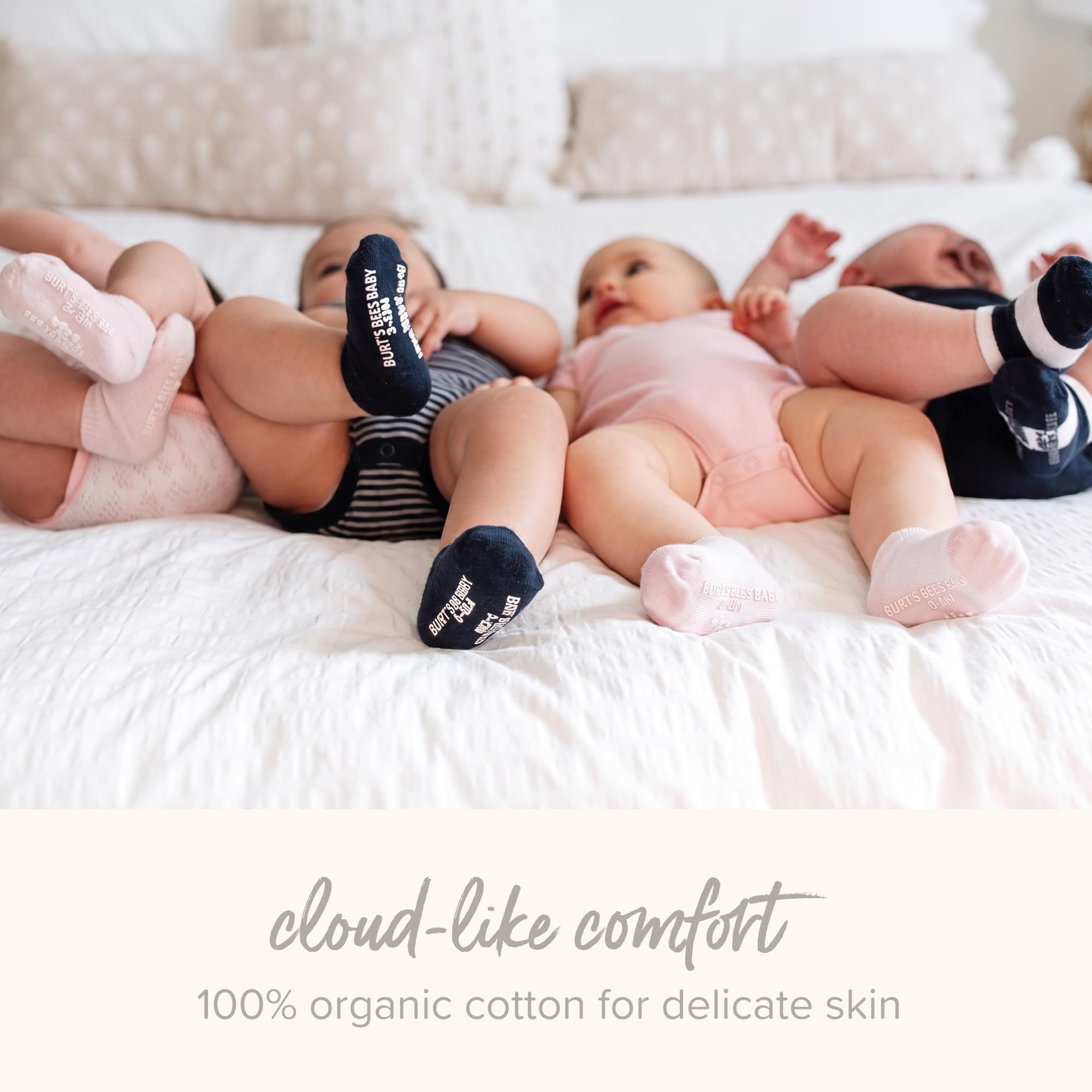 Burt's Bees Baby Baby - Jungen Socks, 6-pack Ankle Or Crew With Non-slip Grips, Made With Organic Cotton Lässige Socken (6er Pack)