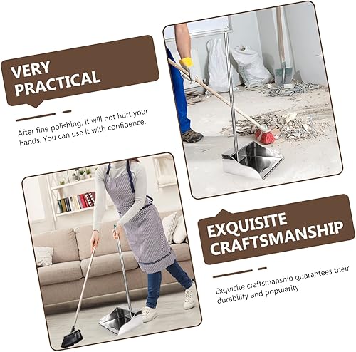 Miniatura 6 de HANABASS Pala de basura recogedor mango largo hogar polvo fácil de usar herramienta de limpieza