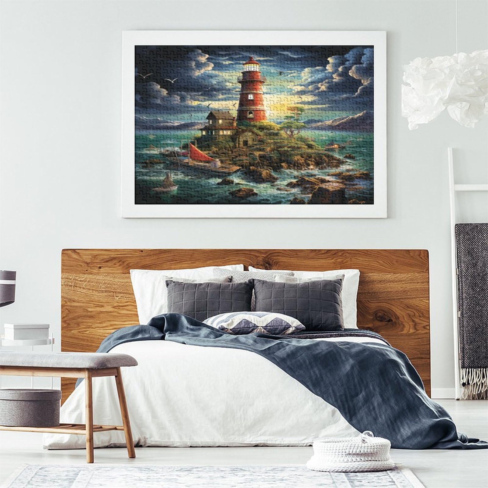 Klasyczne puzzle Lighthouse 1000 sztuk dla dorosłych, puzzle dla dzieci, puzzle intelektualna zabawka dekompresyjna edukacyjna zabawa rodzinna 1000 sztuk (75 x 50 cm)