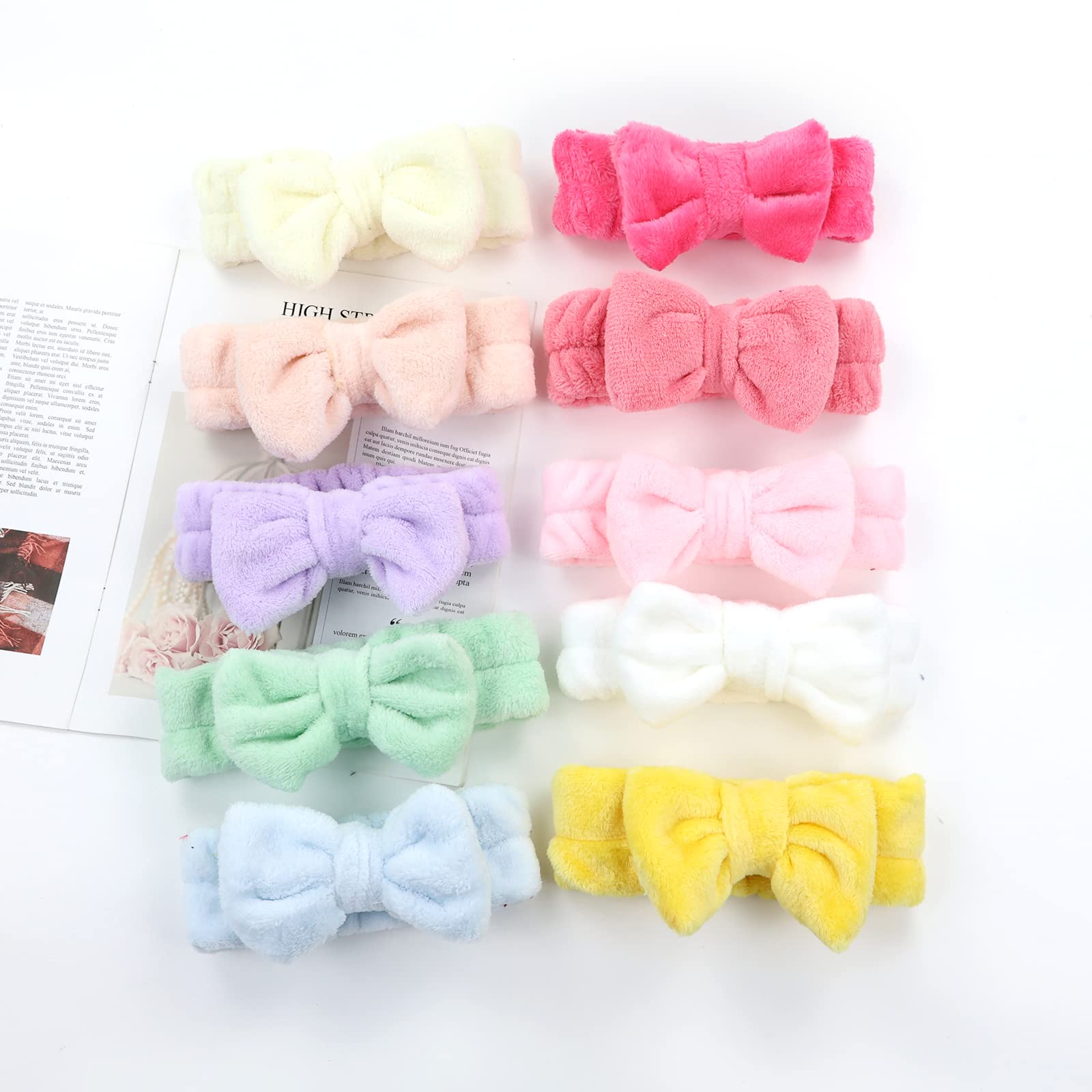15 Pack Coral Fleece Fluffy Wide Headbands for Yoga Spa Makeup Hair Holder 74-Piece Coral Fleece Spa Headband Set for Women - Soft  main image 4