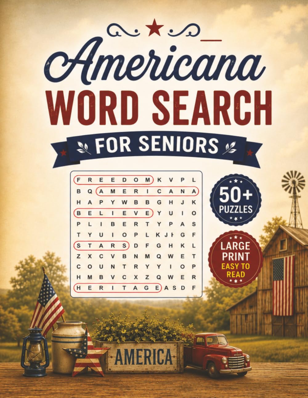 Large Print Americana Word Search Puzzle Book For Seniors: Word Searches with Easy-to-Read Large Print about American Heritage & Classic Americana | ... | Gift for Seniors, Parents & Grandparents