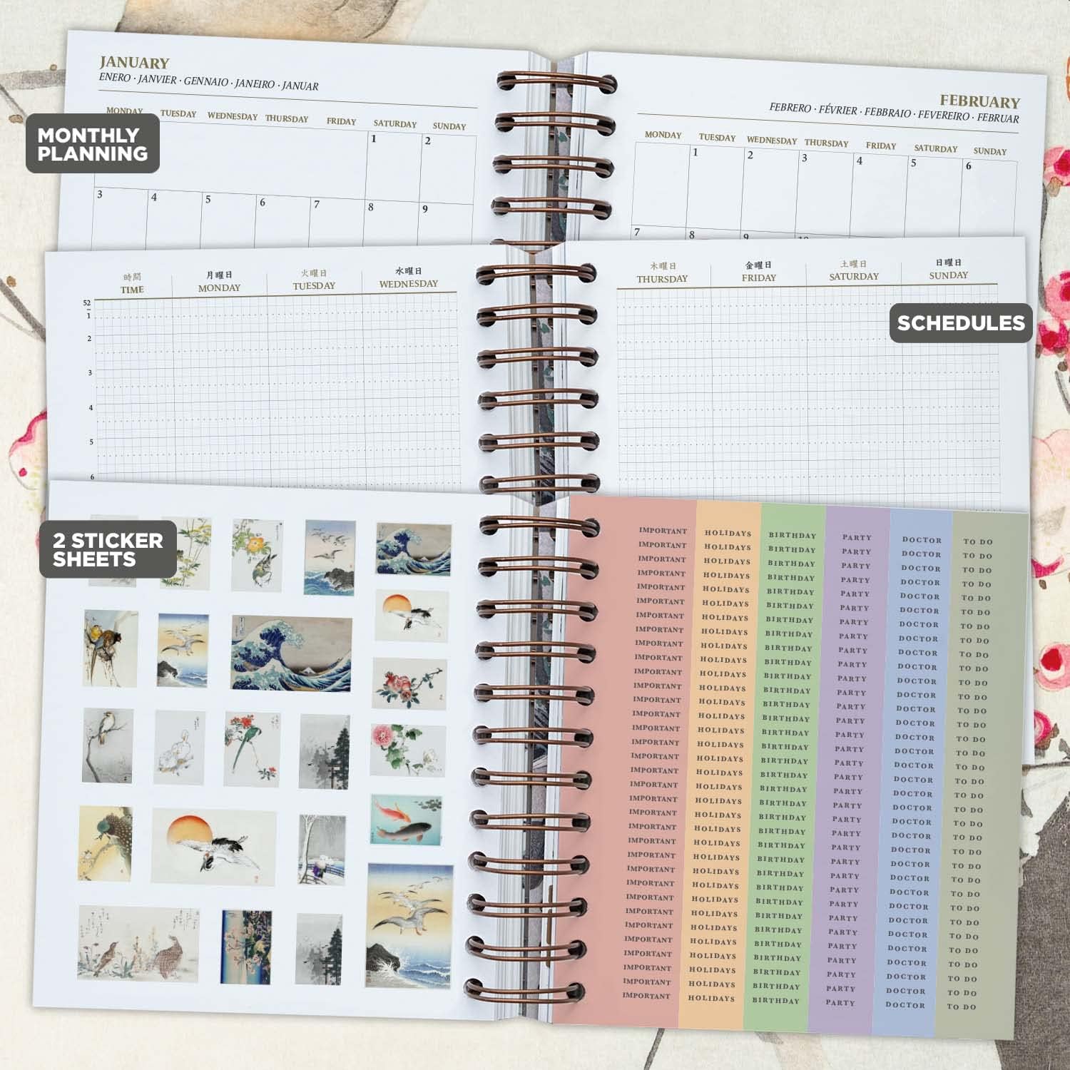 Grupo Erik Official Japanese Art 2022 Diary Day To Page, 12 Months Planner January 2022, December 2022 - Image 4