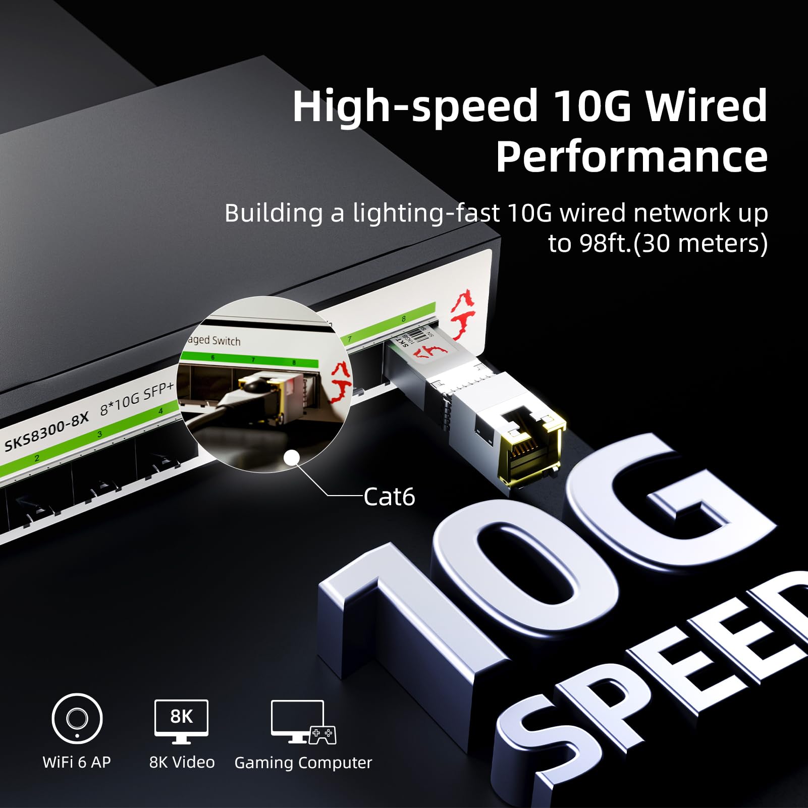 Amazon.co.jp: XikeStor 10GBase-T SFP+ - RJ45トランシーバー 10G 銅