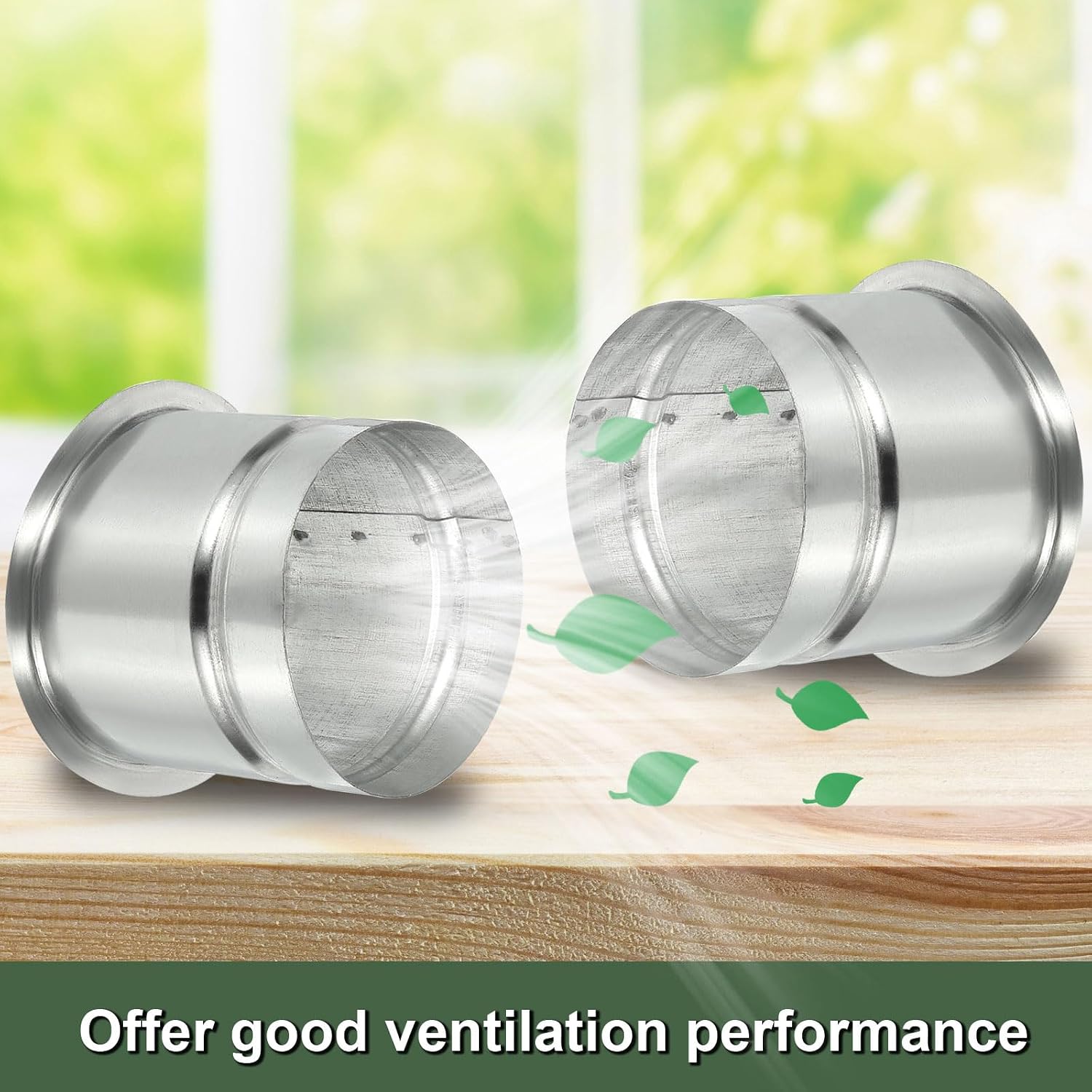 YOKIVE 2 Pcs Duct Connector Flange, Round Galvanized Steel Air Ducting Mounting Plate, Great for Heating Cooling Ventilation HVAC Exhaust Fan System(3 Inch, Silver Tone)
