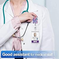 Vista 7 de Carrete retráctil con clip de identificación para enfermera, enfermería, tarjeta de identificación, anatomía del corazón, enfermería, estudiante