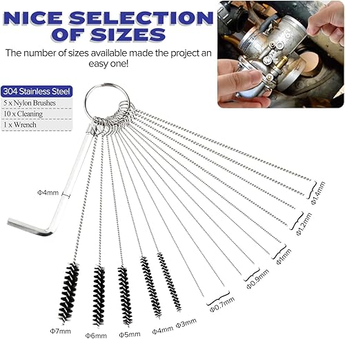 Miniatura 4 de Valchoose Juego de 2 kit de limpieza de carbohidratos de alta calidad, juego de limpiador de punta de antorcha de nailon de densidad resistente,