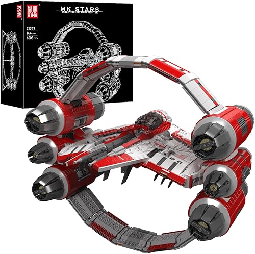 Mould King 21047 Star Fighter Modelo de nave espacial de anillo interestelar, 6003 bloques de modelo de destructor espacial, gran ciencia ficción