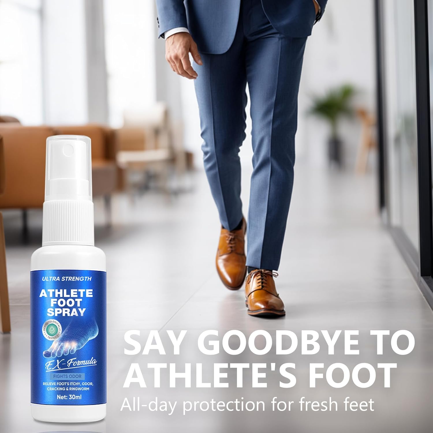 Athletes Foot Spray-Athletes Foot Treatment for Itchy, Sweaty & Uncomfortable Skin, Gently Soothes Feet, Toes & Groin Area | Deodorizing, 1.01 Fl.Oz - Image 2