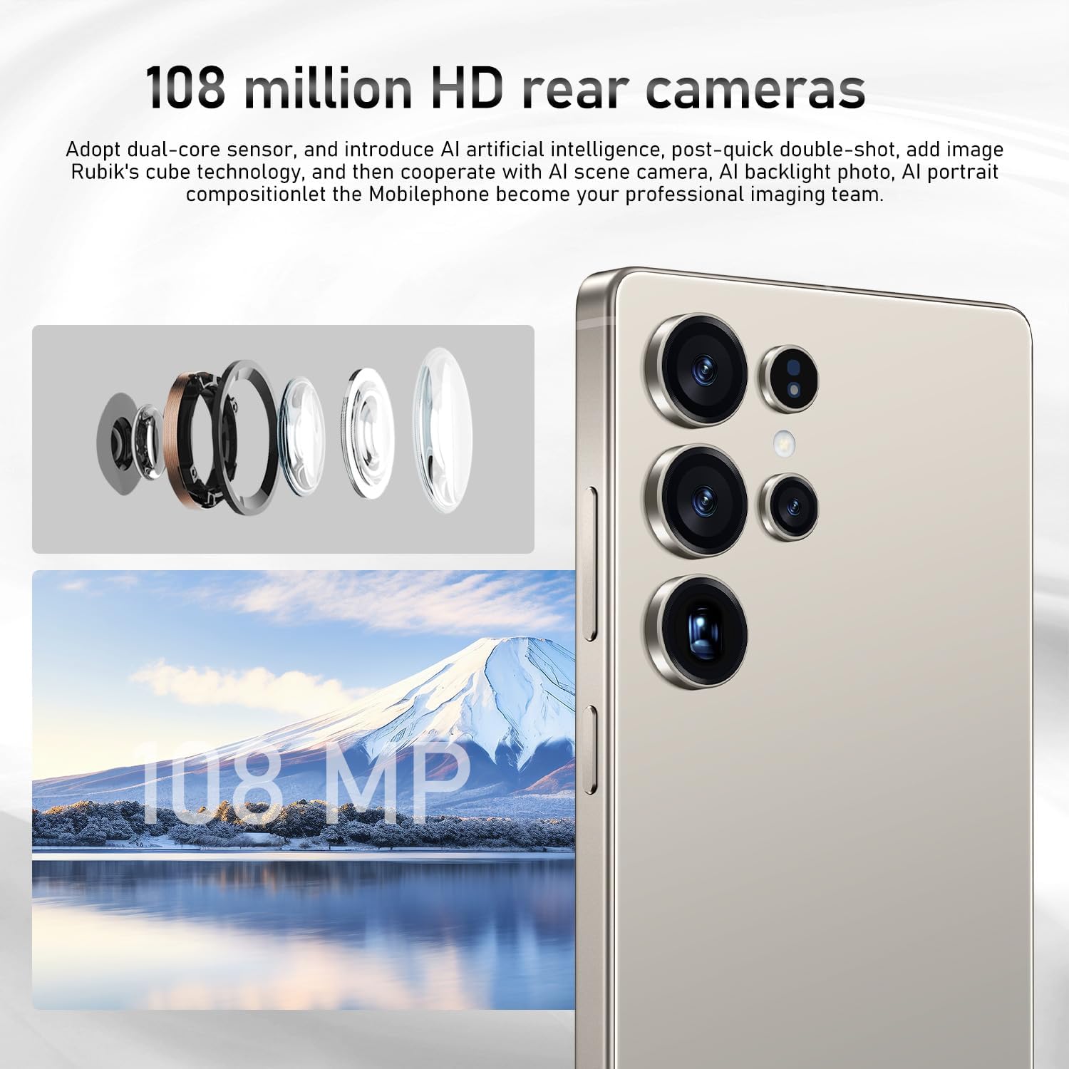 I25 Ultra Unlocked Smartphone,16+512GB Unlocked Phone,6.9" HD+ Display,Built in Pen,Snapdragon 8 Gen3 7000mAh Dual Speakers 5G/Face ID/Fingerprint Lock/Dual SIM/GPS (Titanium Gray)