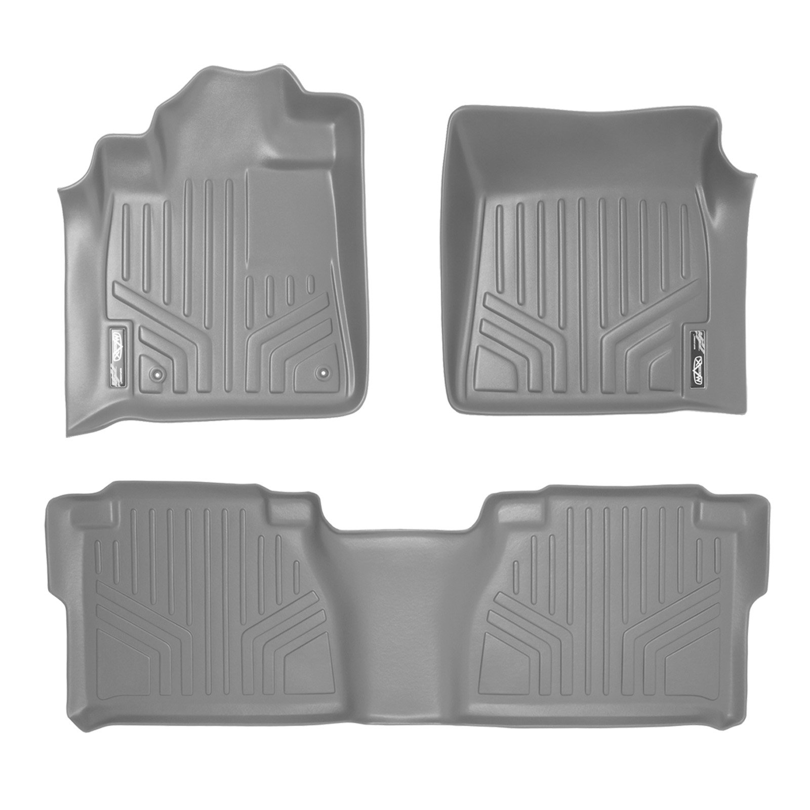 MAXLINER Floor Mats 2 Row Liner Set Grey for 2007-2011 Toyota Tundra Double Cab
