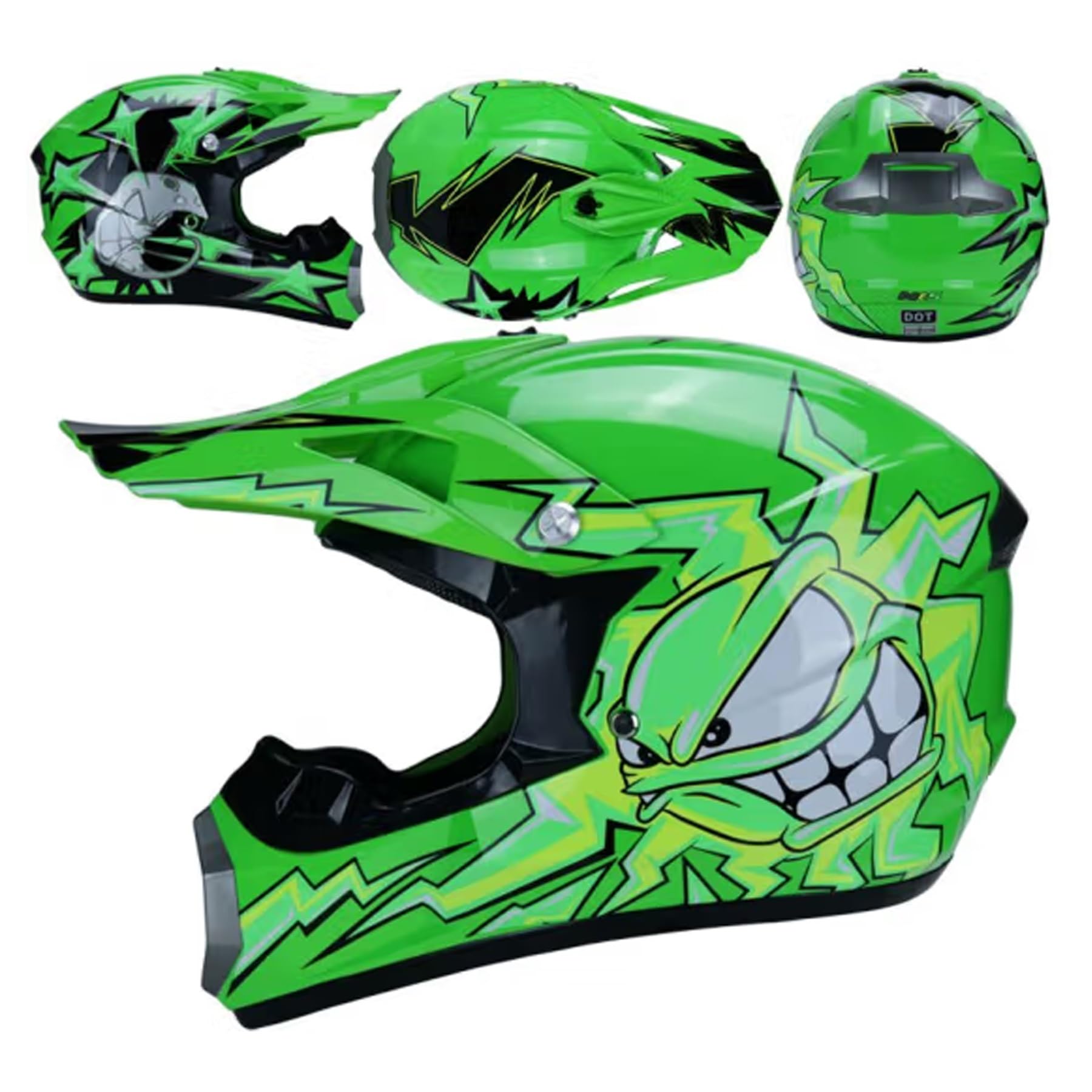 Casco da motocross, per bambini, Fullface MTB, per giovani, adulti, motocross, dirt, offroad, moto, scooter, sci, ATV, mountain bike, BMX, downhill off, con guanti