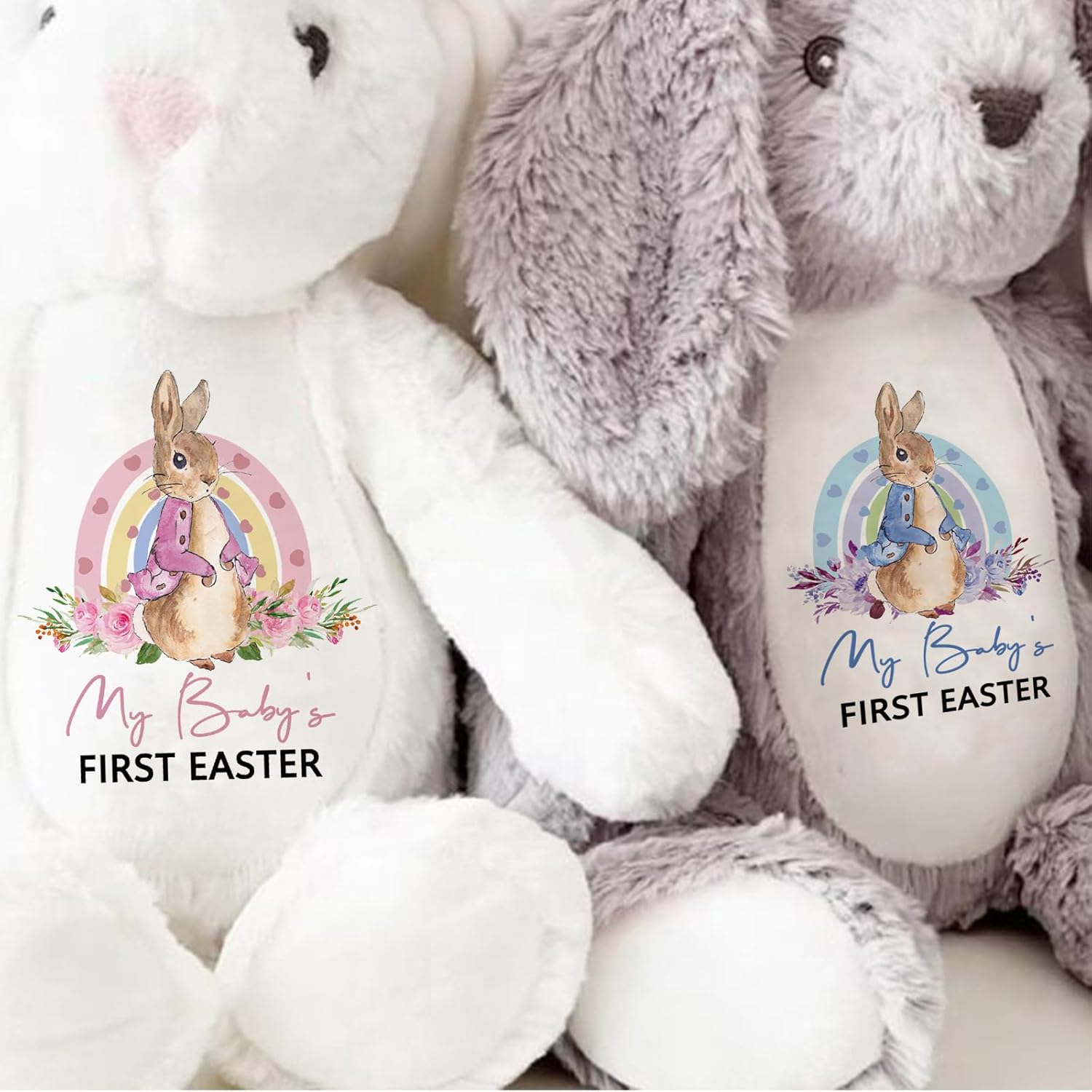 2026 My Baby's First Easter Gift Easter Themed Plush Bunny Toys Pillow Toys to Accompany Your Child Baby Flowers Newborn Gifts for Boys and Girls (Design 7)
